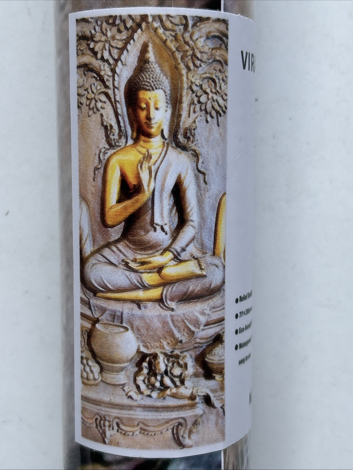 Relief Buddha Wall Sticker Peel Decal Huge Zen Yoga Meditation Mural Ornate New