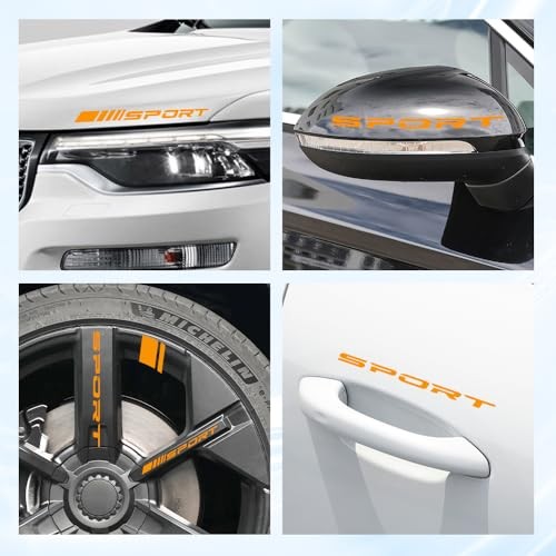 14PCS Car Decal Stickers, Auto Wheel Reflective Personality Stripes, Orange