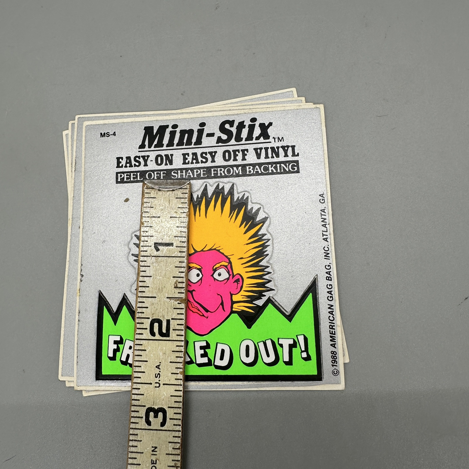 1988 Vintage "Freaked Out!" Black Light Retro Vinyl Sticker Cut-Out