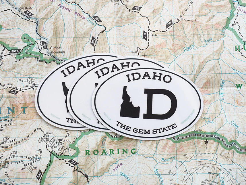 White Oval Idaho Bumper Sticker