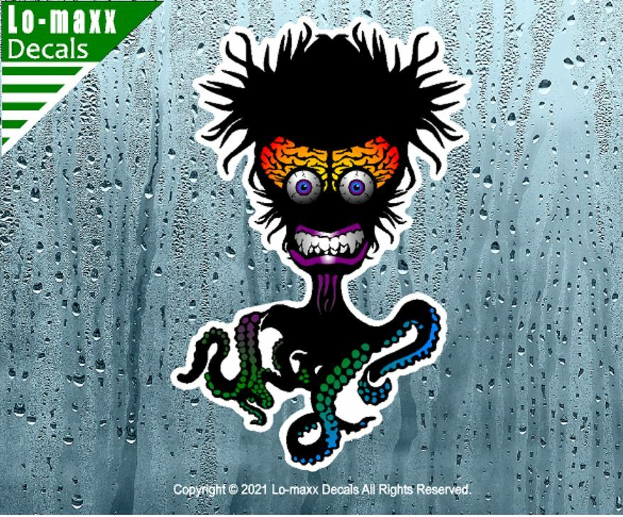 Octopus Brain Monster Superior Quality Cool Original Art Printed Vinyl Sticker