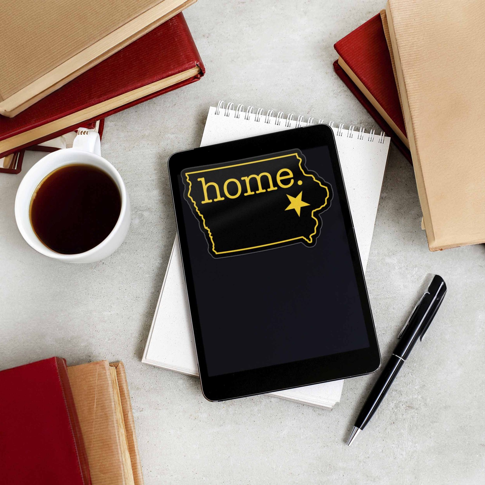 Black and Gold Iowa Home Sticker – Cute Iowa City Midwest Decal