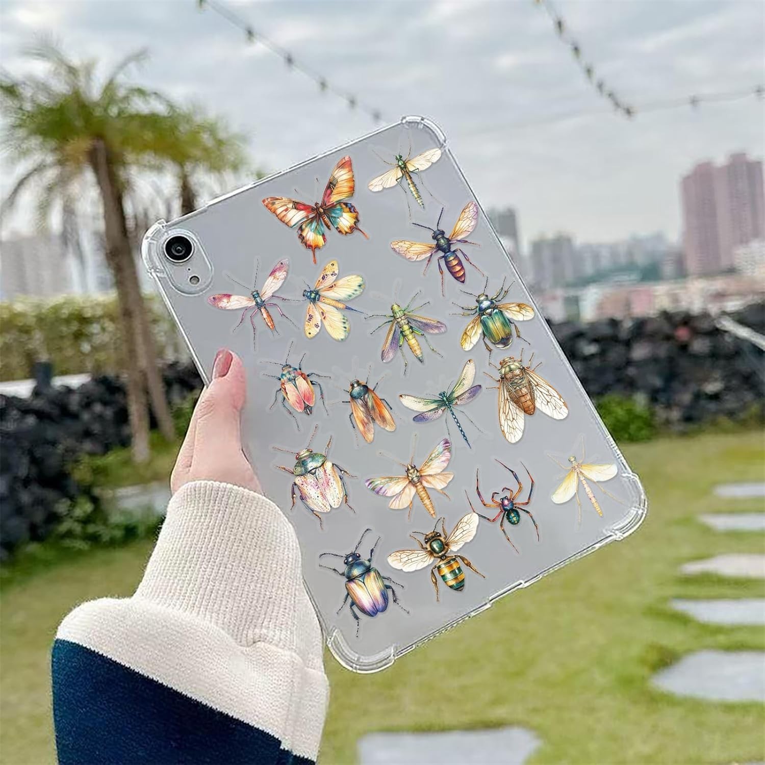50PCS Insect Stickers PET Transparent Stickers Lifelike Insect Decals Waterproof
