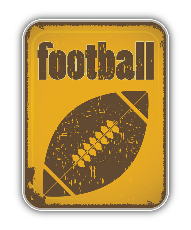 American Football Retro Sport Label Car Bumper Sticker Decal