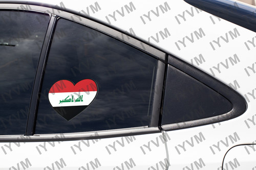Iraq Flag Heart Sticker Decal