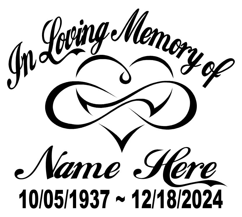 In Loving Memory Decal Infinity Heart Forever Love RIP Car Window Vinyl Sticker