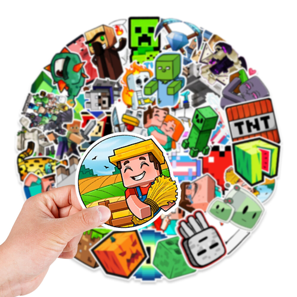50 Pcs Stickers Minecraft Video Game Skateboard Laptop Luggage Phone Car Vinyl