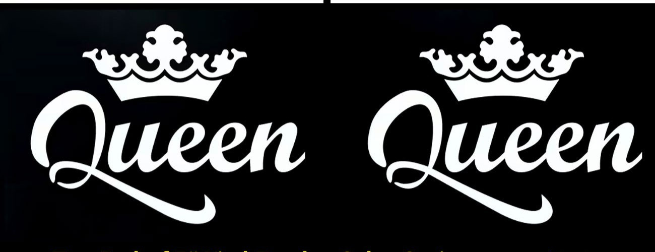 Queen with Crown Two 5" Vinyl Decal Car Window Laptop Tablet Door Mirror Tumbler
