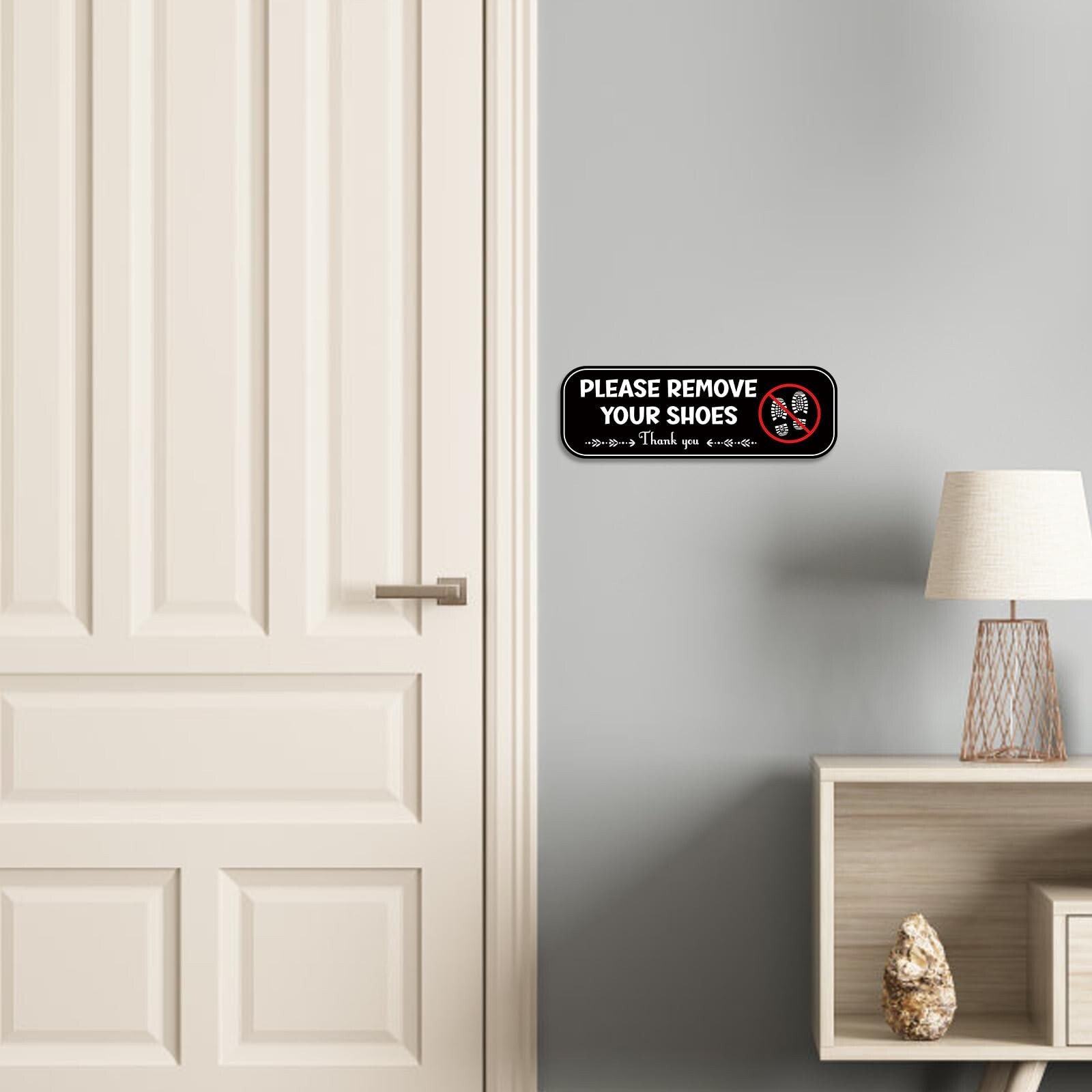 2pcs Acrylic No Shoes Sign – Take Your Shoes Off Sign for Front Door, Offices…