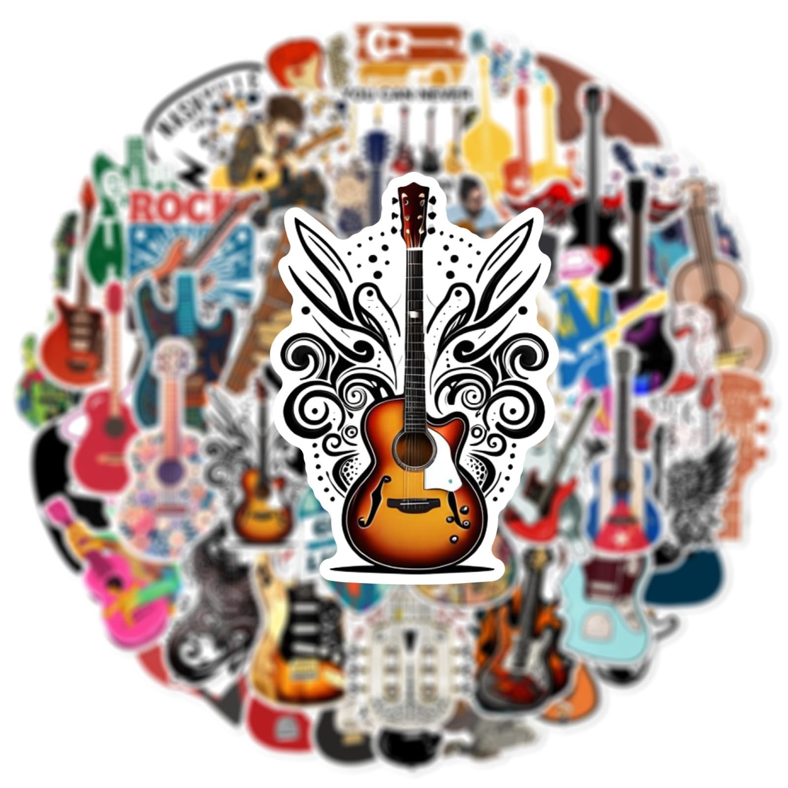 CEFANBD 50Pcs Musical Instrument Vinyl Stickers