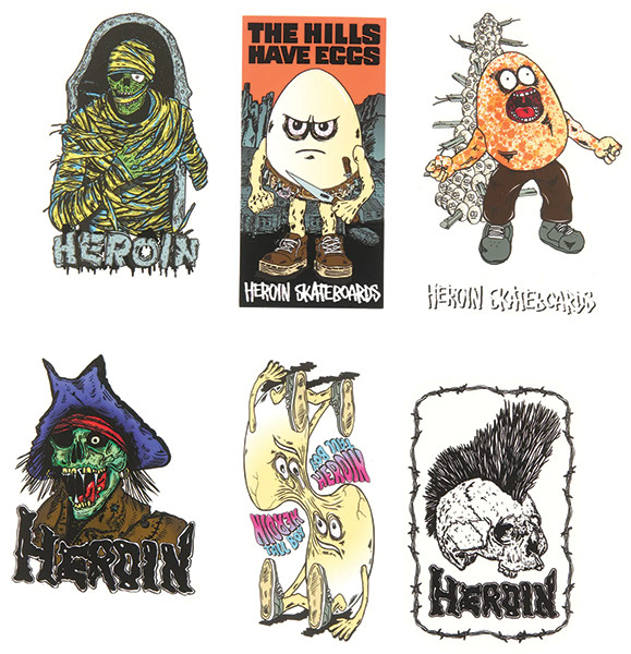 HEROIN 12 PK HILLS HAVE EGGS ASSORTED STICKER PACK