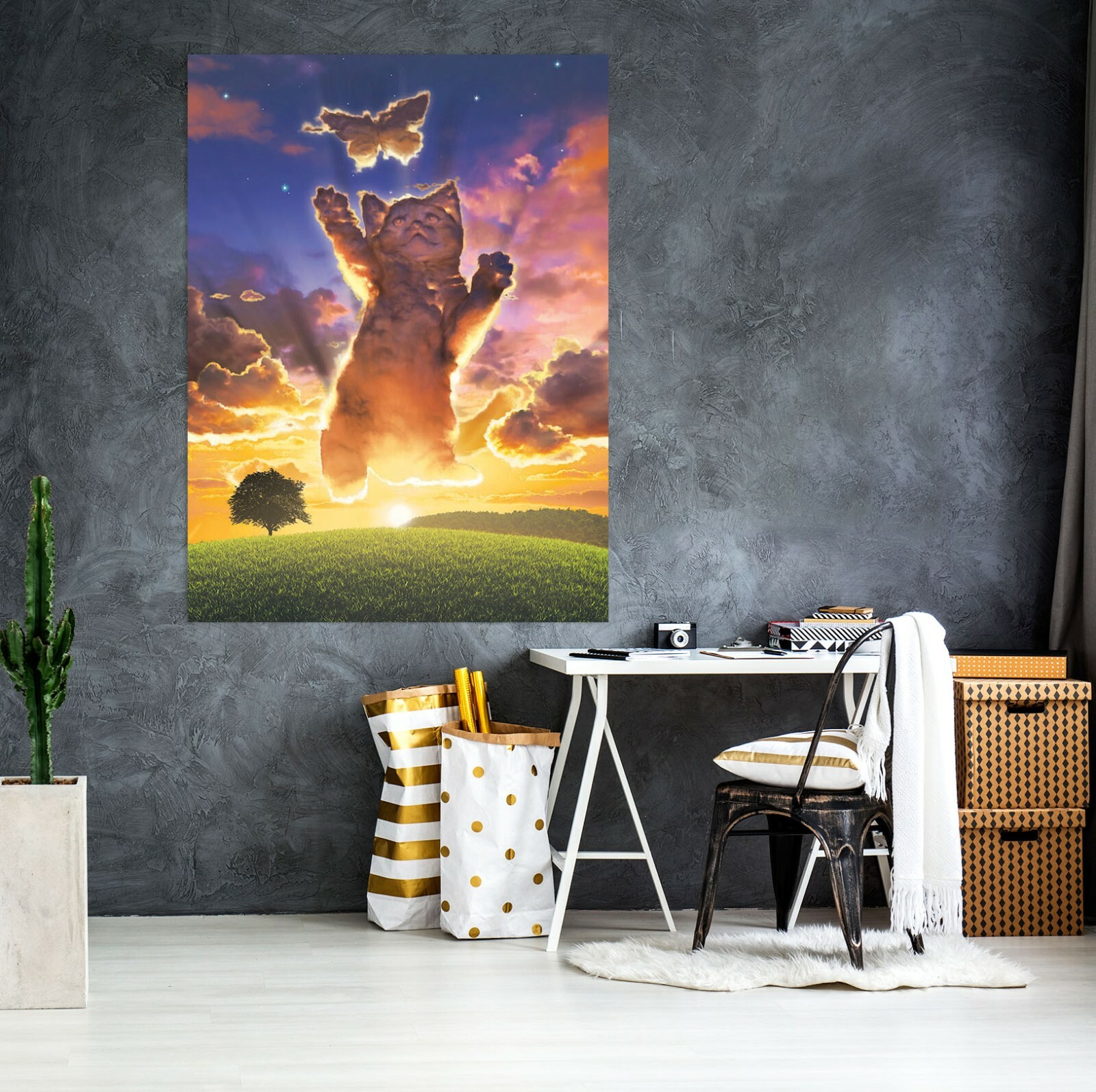3D Cloud Kitten Sunset I425 Wall Stickers Wall Murals Wallpaper Vincent Amy