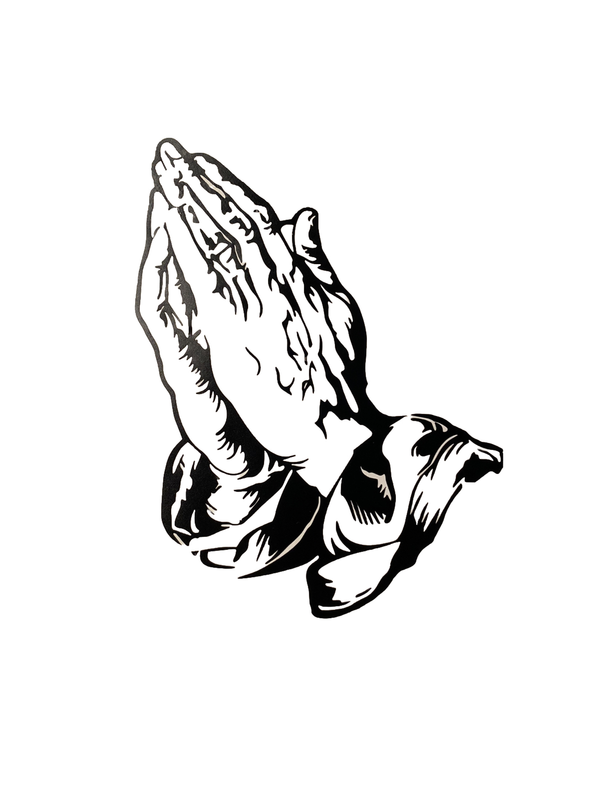 Vinyl Decal for Window – Praying Hands, Various Sizes & Colors