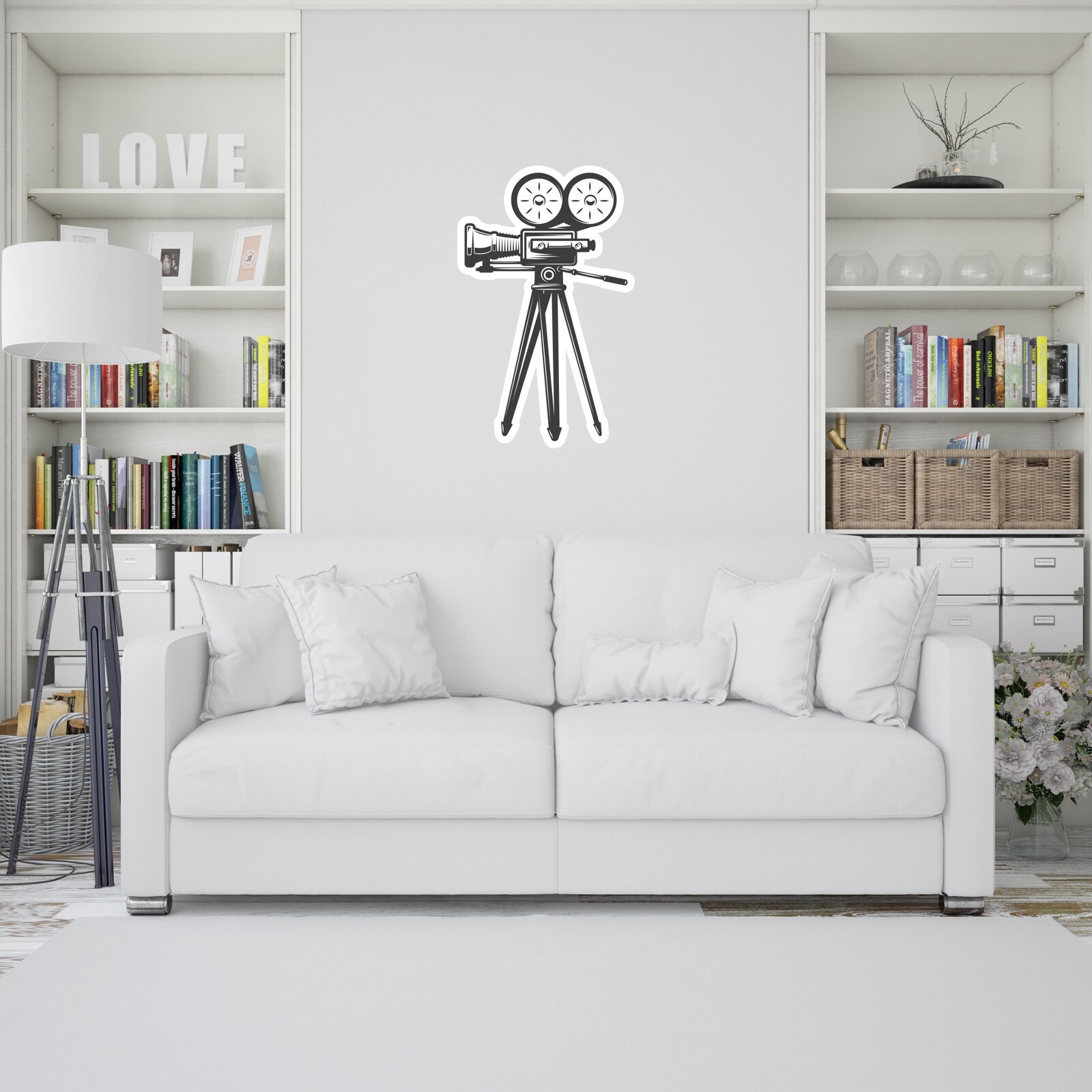 Cinema Retro Camera Sticker Wall Decal Vinyl Photo Studio Video Film Director