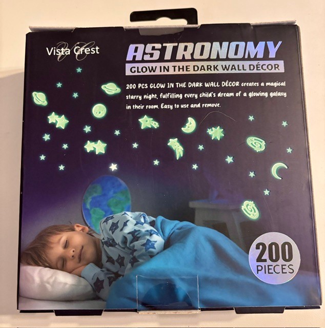 Astronomy Glow in the Dark Ceiling Wall Decor 200 pieces for kids bedroom age 5+