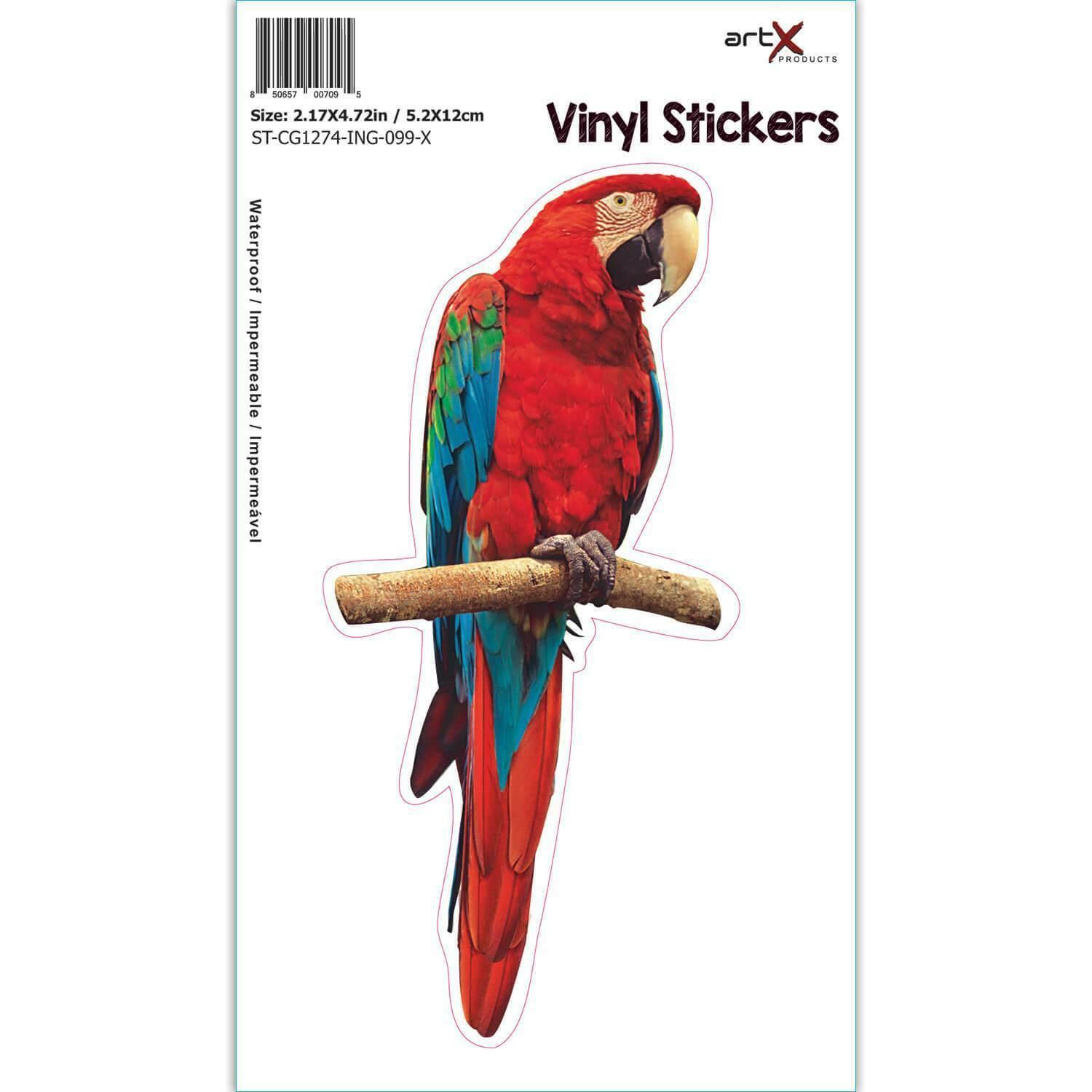 Gift Sticker : Macaw Bird Cute Colorful Parrot Exotic Nature