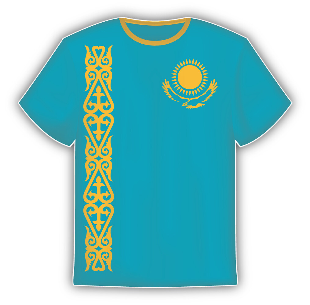 Kazakhstan Flag Sticker In The Form Of T Shirt Vinyl Sticker Decal