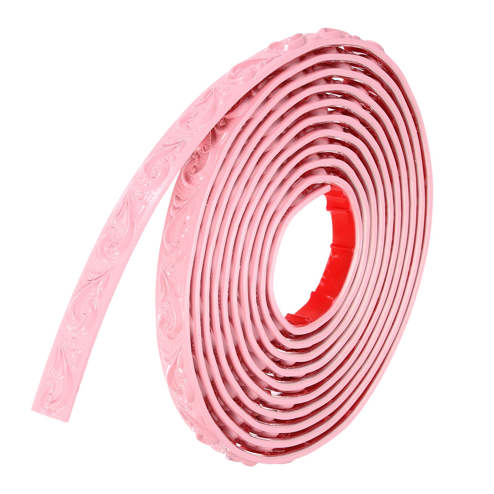 Flexible Wall Trim Molding Trim 16.4Ft x 0.79Inch Self Adhesive, Wave Pink
