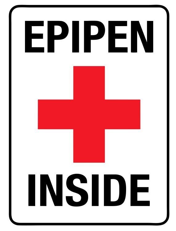 Epipen Inside Safety Sign Sticker Decal Label D7383