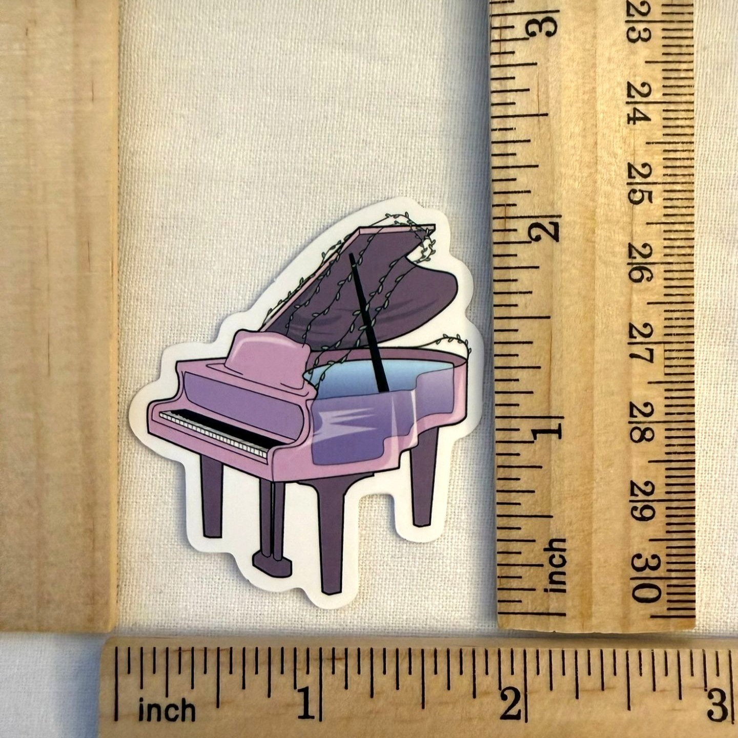 Lavender Grand Piano Vinyl Sticker 2in Soft Pink No84