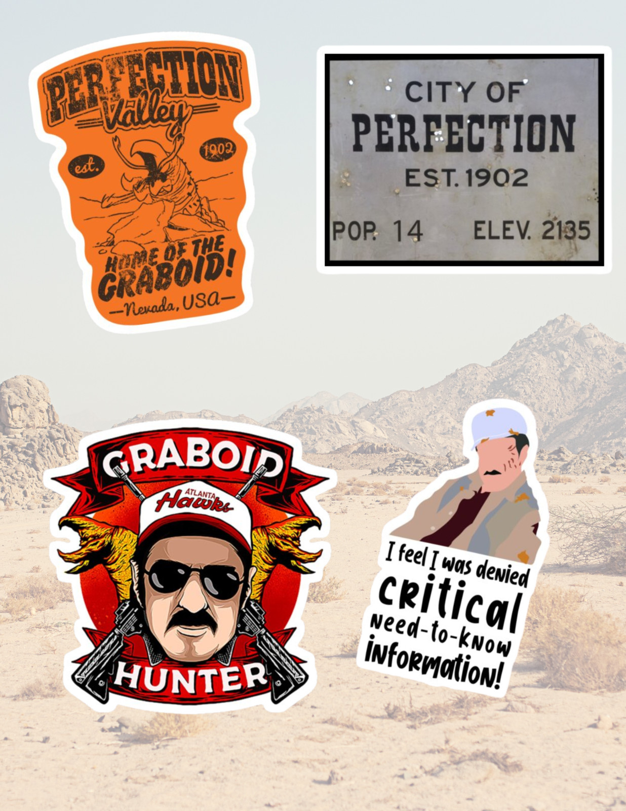 Tremors Horror Movie 4pc Sticker Pack