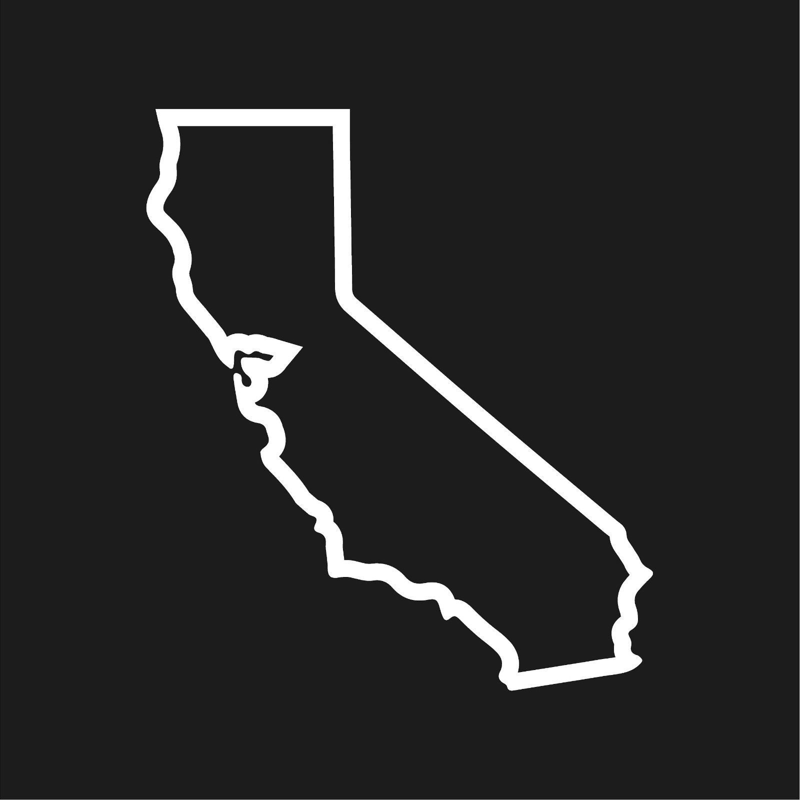 California Outline Vinyl Decal Hallow State Line shape sticker
