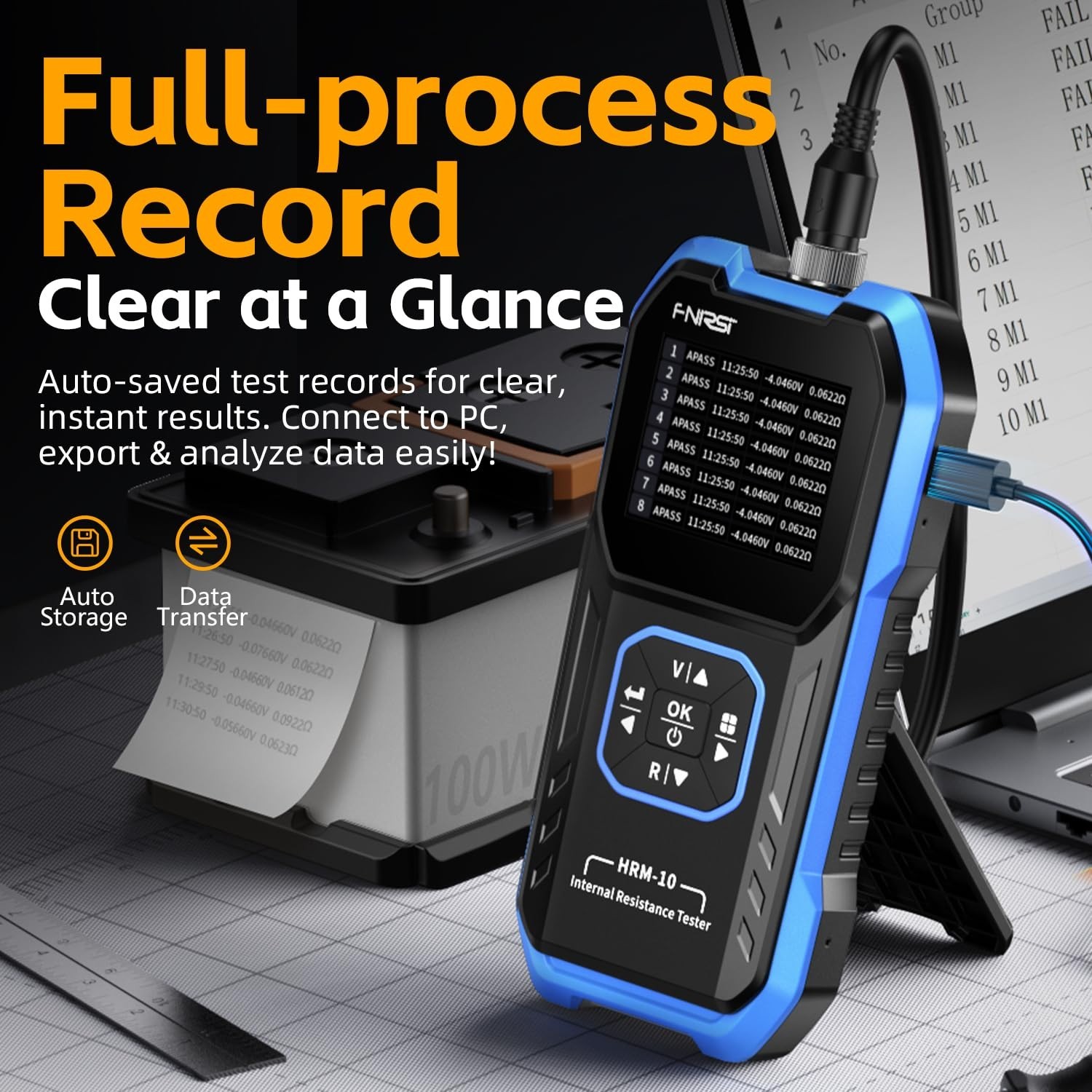 HRM-10 Voltage Internal Resistance Battery Tester，Battery Voltage Mete…