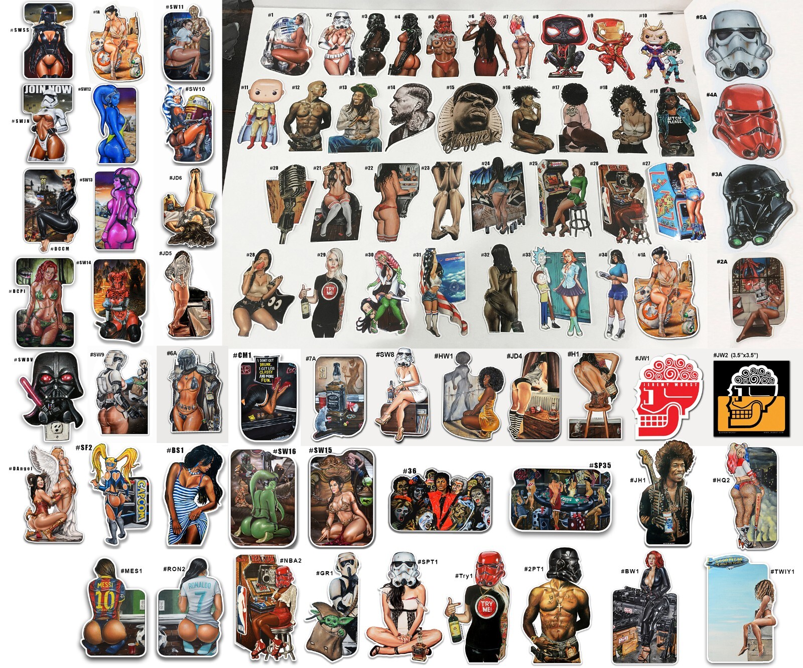 Jeremy Worst Stickers Cosplay Decal Vinyl Pinup NSFW Star Wars Waifu