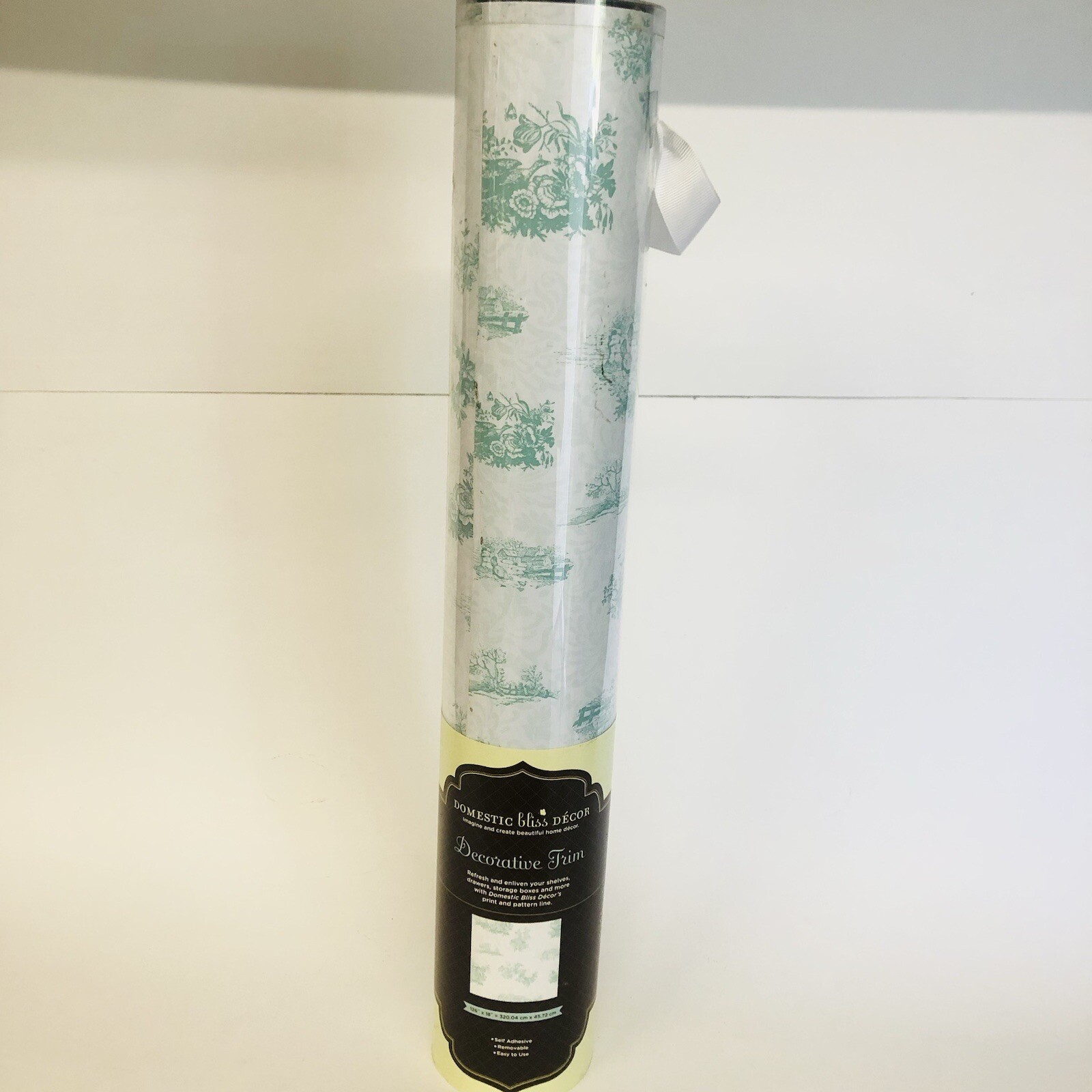 DCWV Decal Wall Art 126-inches by 18-inches Roll Toile Pattern Trim, Turquoise