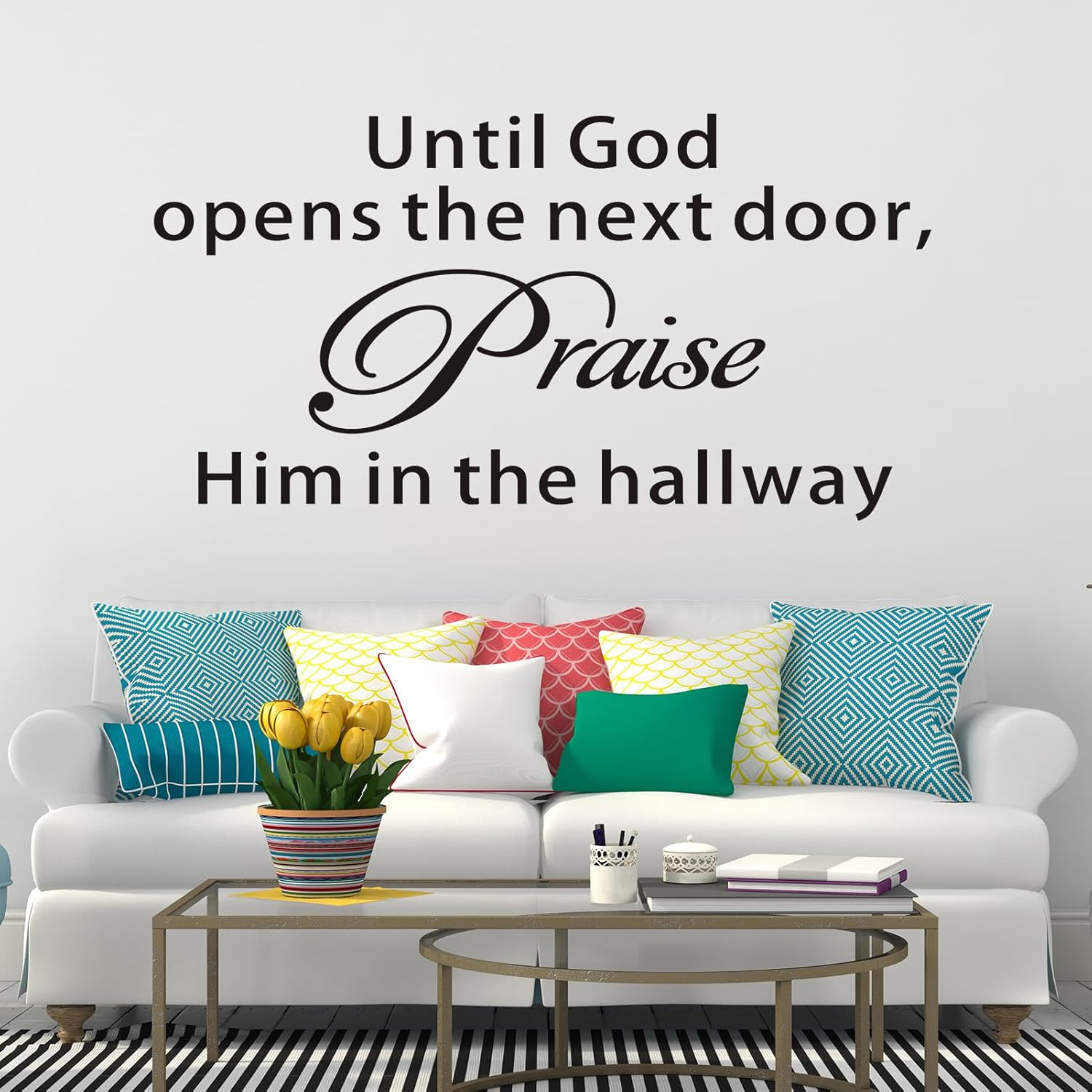 Bible Verse Wall Stickers for Bedroom: Christian Quotes Inspirational Vinyl Art