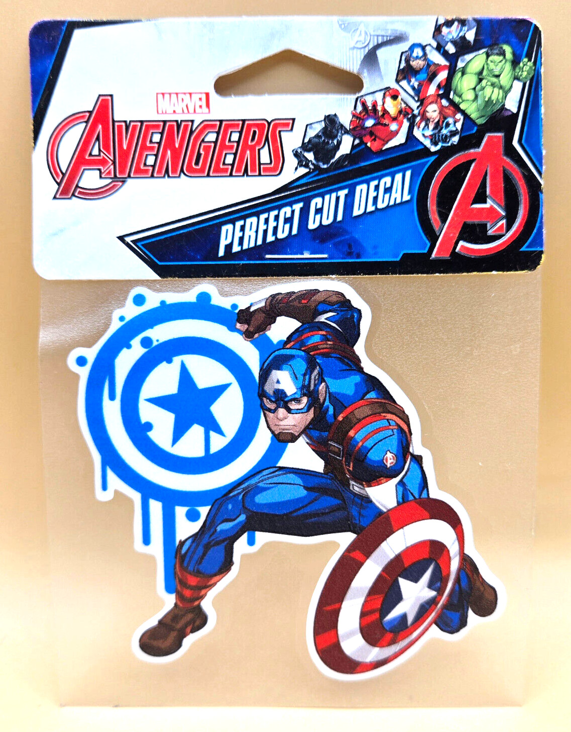 Marvel Avengers Captain America Perfect Cut Decal 4"x4", BRAND NEW