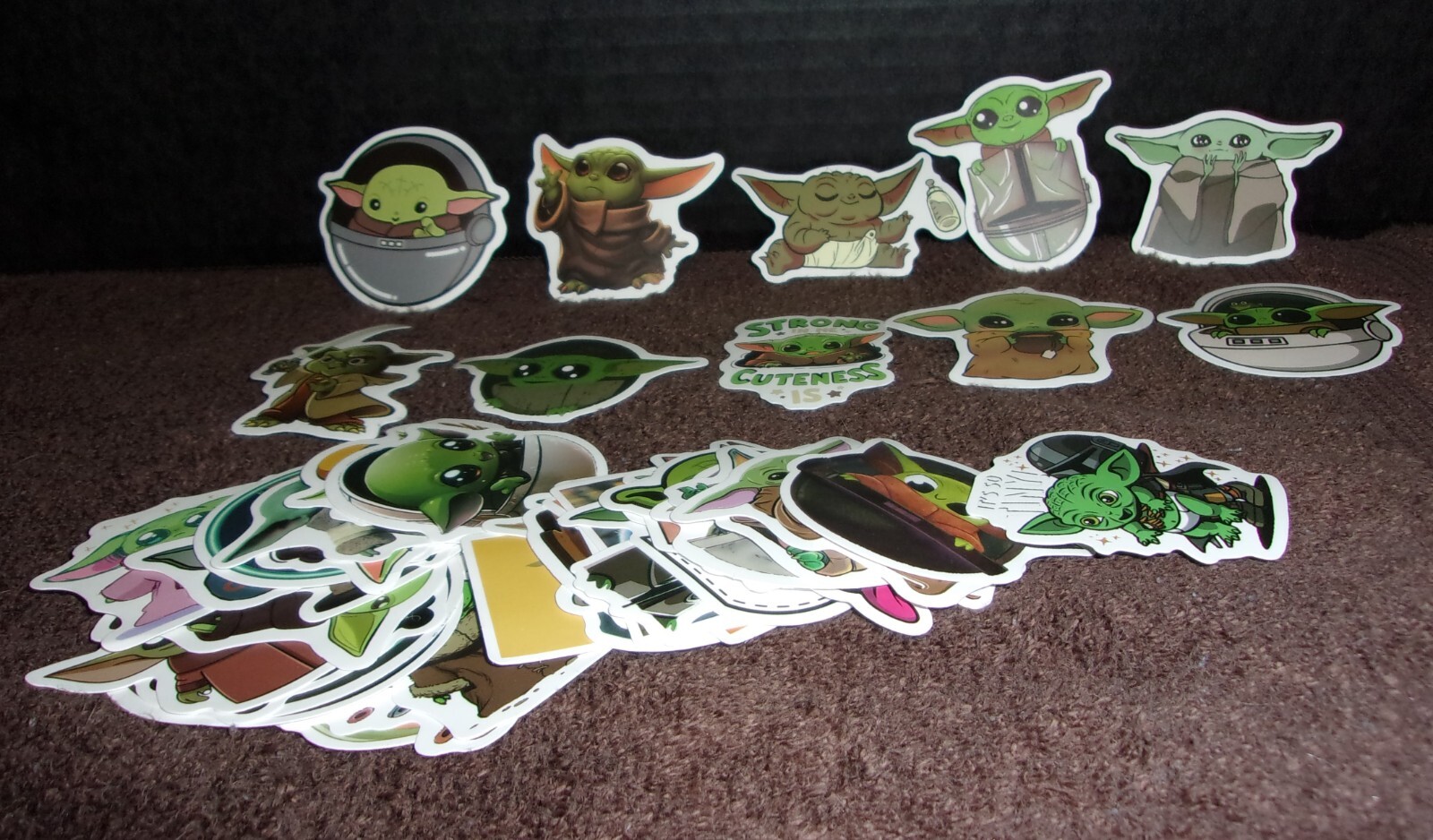 50 Pack Grogu Baby Yoda Stickers – Abt 2" – USA Seller