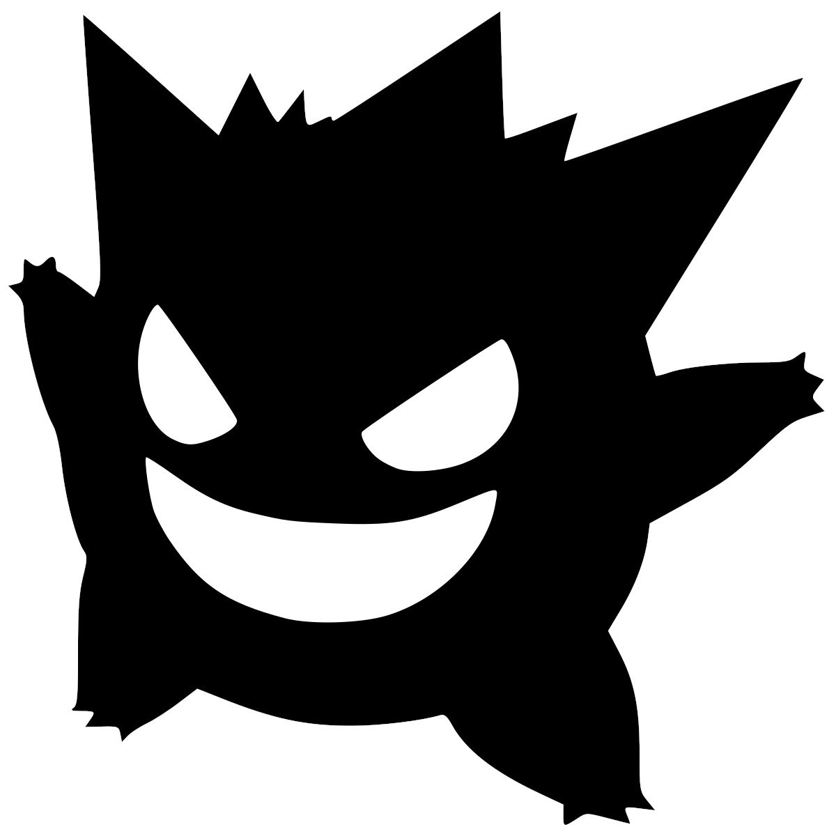 Gengar Silhouette Sticker Decal – Perfect for Pokemon Fans! – 6613S