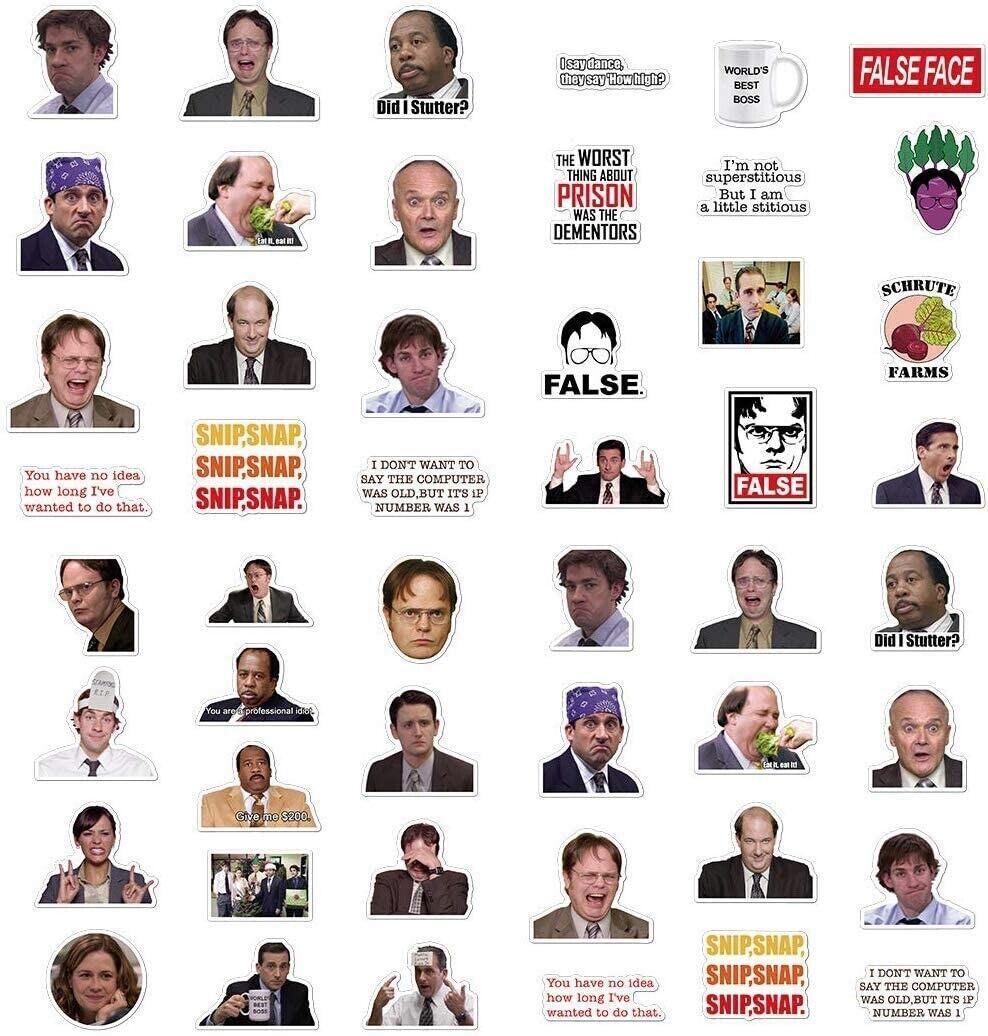 THE OFFICE Vinyl Stickers [B] Quote STITIOUS~FALSE FACE TV Show Waterproof Decal