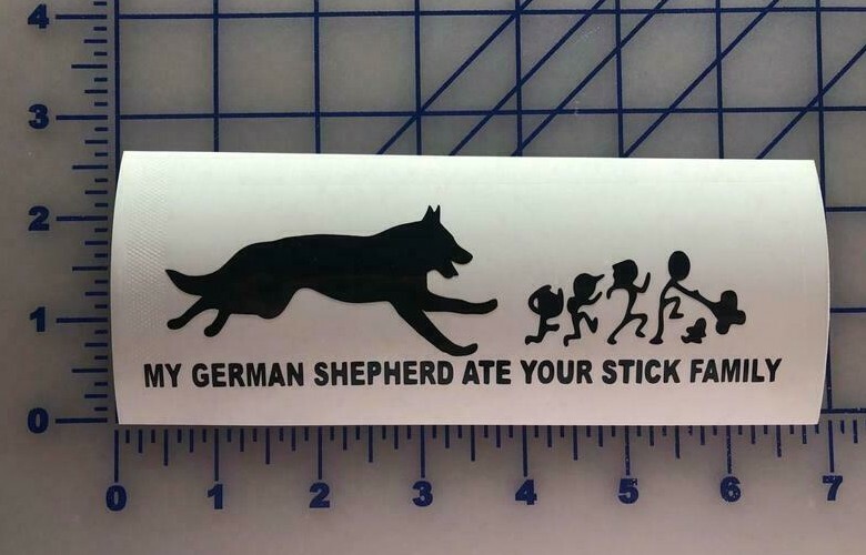 German Shepherd Ate Your Stick Family – MULTIPLE SIZES AND COLORS Decal Sticker