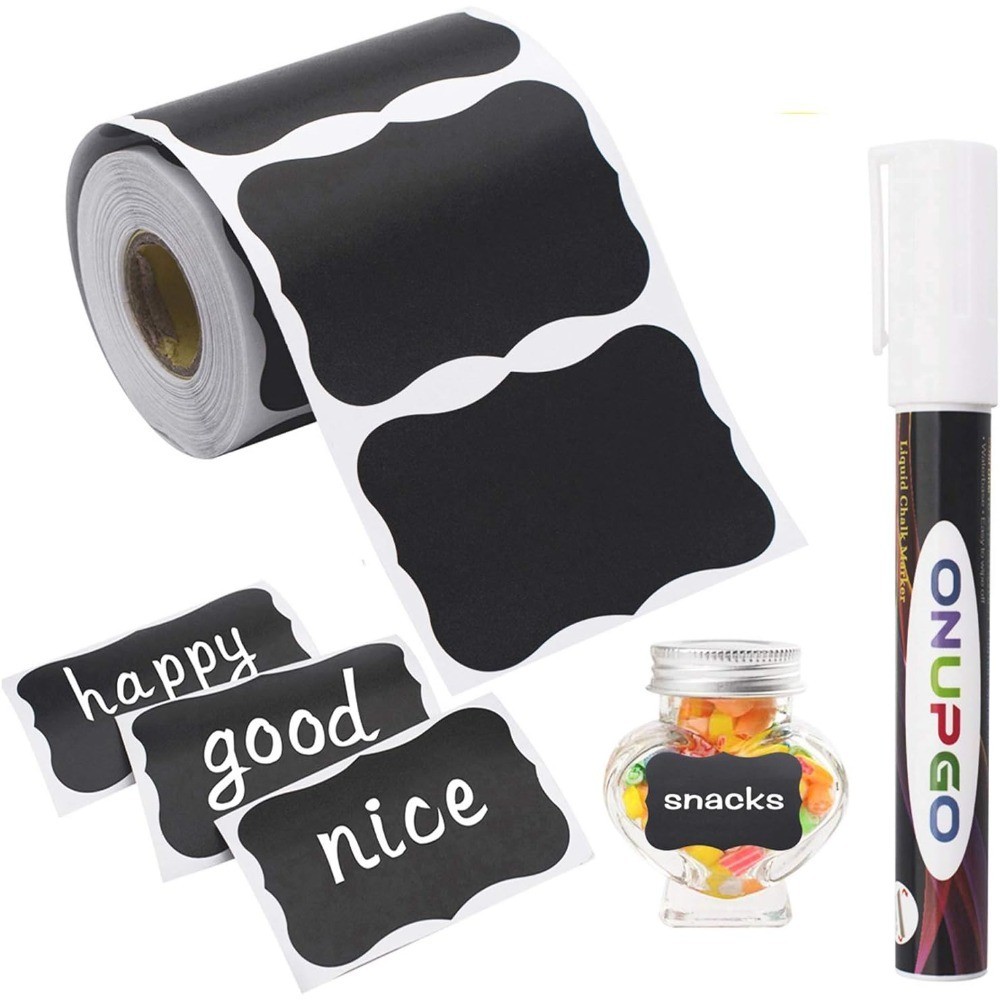 Waterproof Reusable Blackboard Stickers Chalkboard Labels 180pcs with Liquid