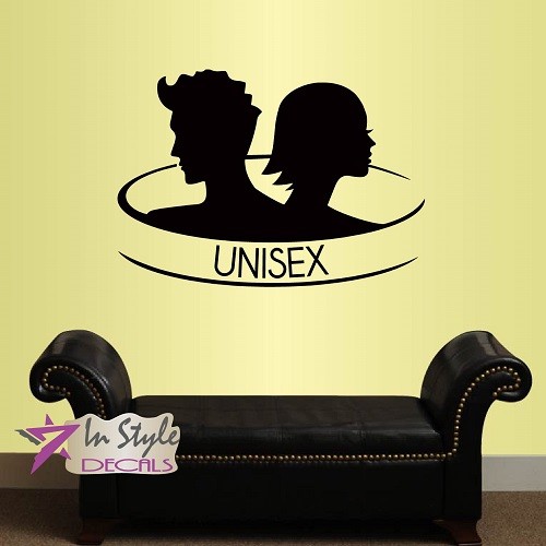 Vinyl Decal Unisex Hair Salon Hairdresser Man Woman Styling Wall Sticker 2207