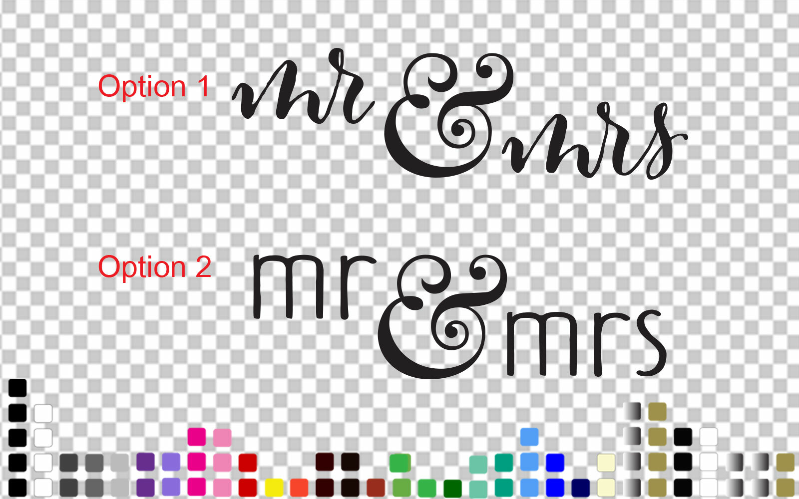 Mr. and Mrs. Bedroom Wall Door Sticker Decal 5 ~ 100 cm
