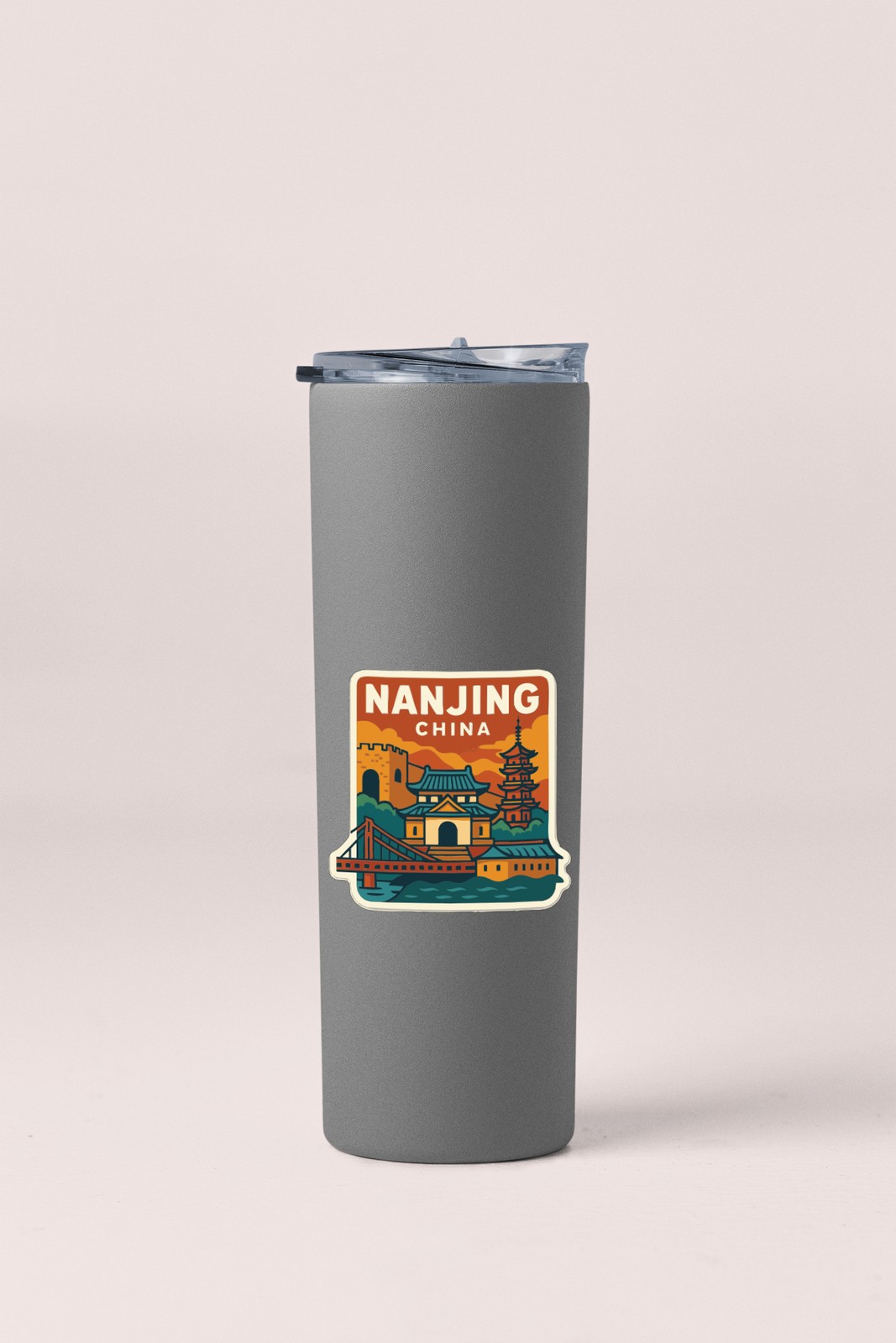 Nanjing China Sticker Decal Vinyl Die-Cut City Skyline Landmark Design