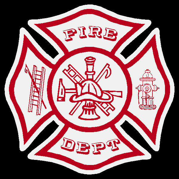 Red Reflective Maltese Cross Fire Helmet Car Decal multiple sizes
