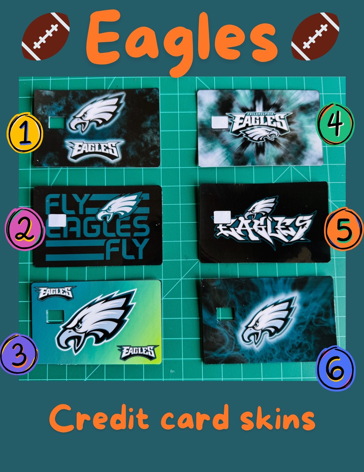 Eagles Football Credit Card Skins