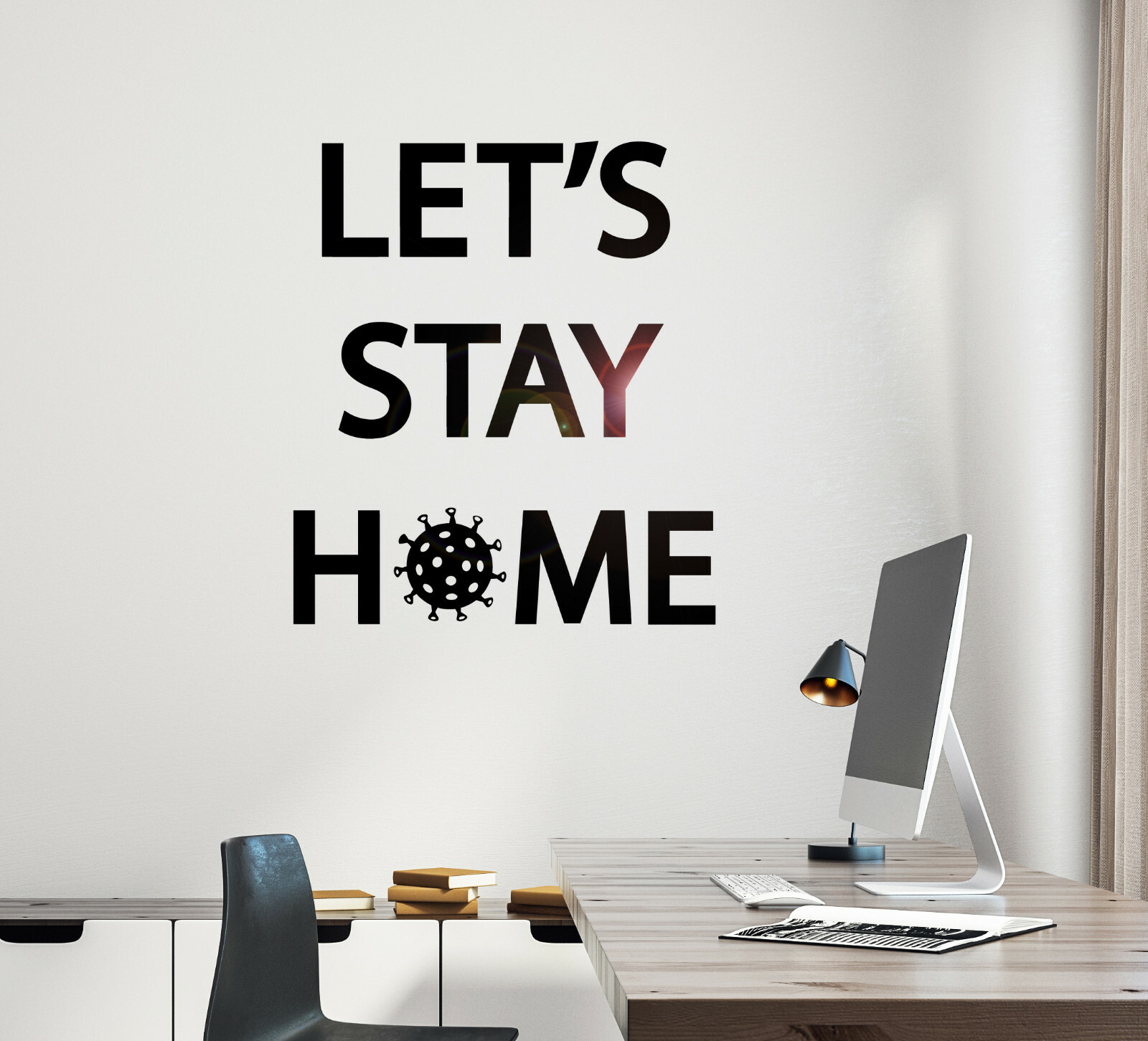 Wall Decal Stay Home Prevention Health Interior Vinyl Decor gz425