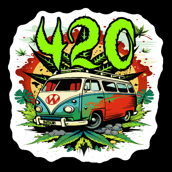 420 Stoner Bus Vinyl Sticker Weatherproof UV Safe Weed Cannabis Marijuana 420