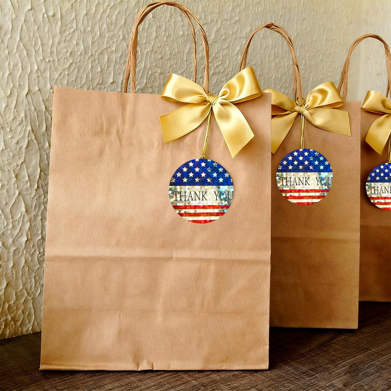 American Flag Thank You Stickers 500 Pcs 4th of July Patriotic Labels