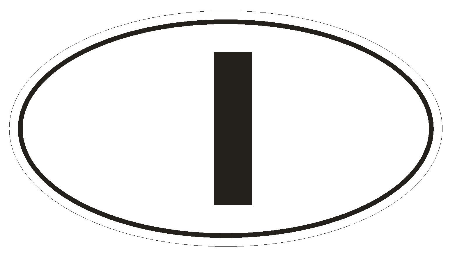 I Italy Country Code Oval Bumper Sticker or Helmet Sticker D961