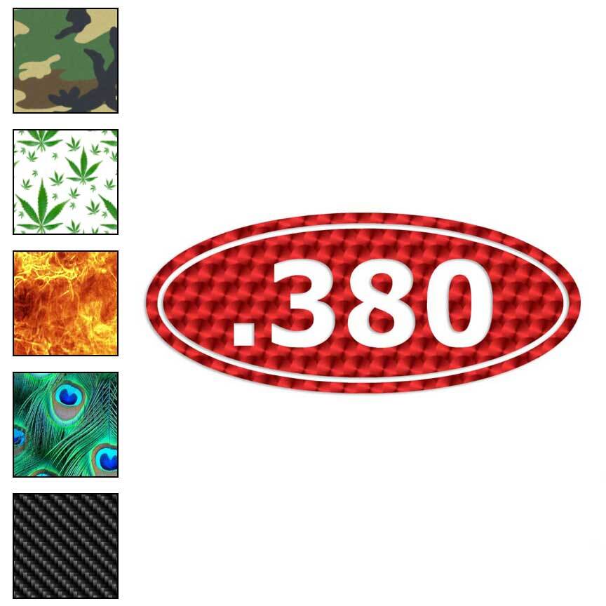 Ammo .380, Vinyl Decal Sticker, 40 Patterns & 3 Sizes, #42