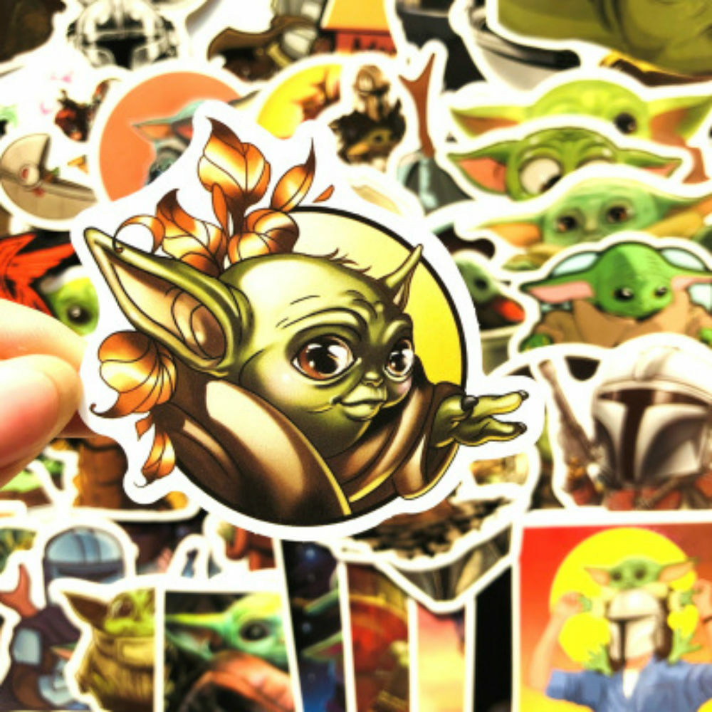50 Pcs Baby Yoda Star Wars Mandalorian Vinyl Stickers for Laptop etc