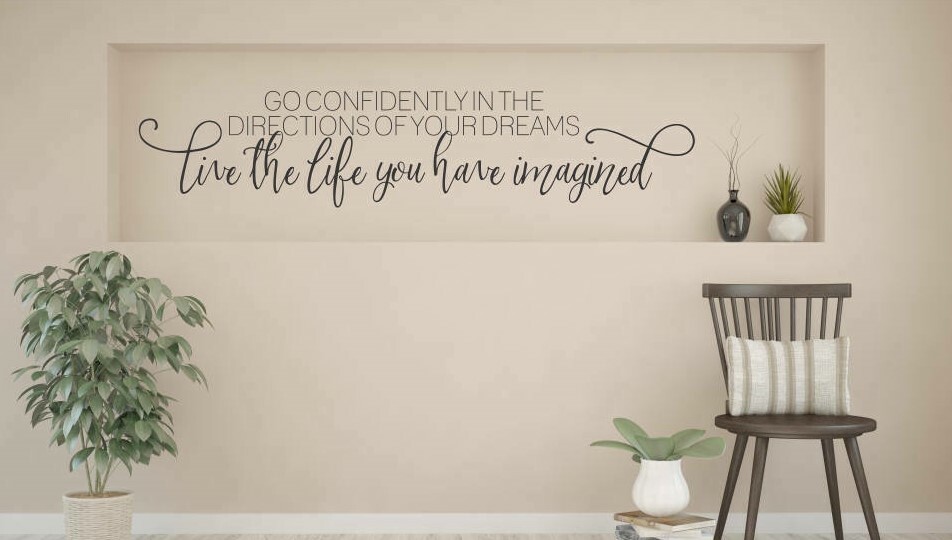 GO CONFIDENTLY DREAMS Quote Wall Art Decal Words Lettering Decor