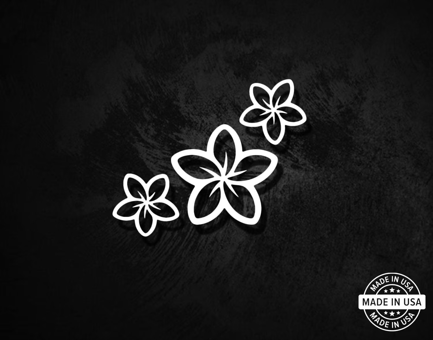 Tropical Plumeria Decal, Vinyl Die Cut Window Sticker, 100% Made In USA