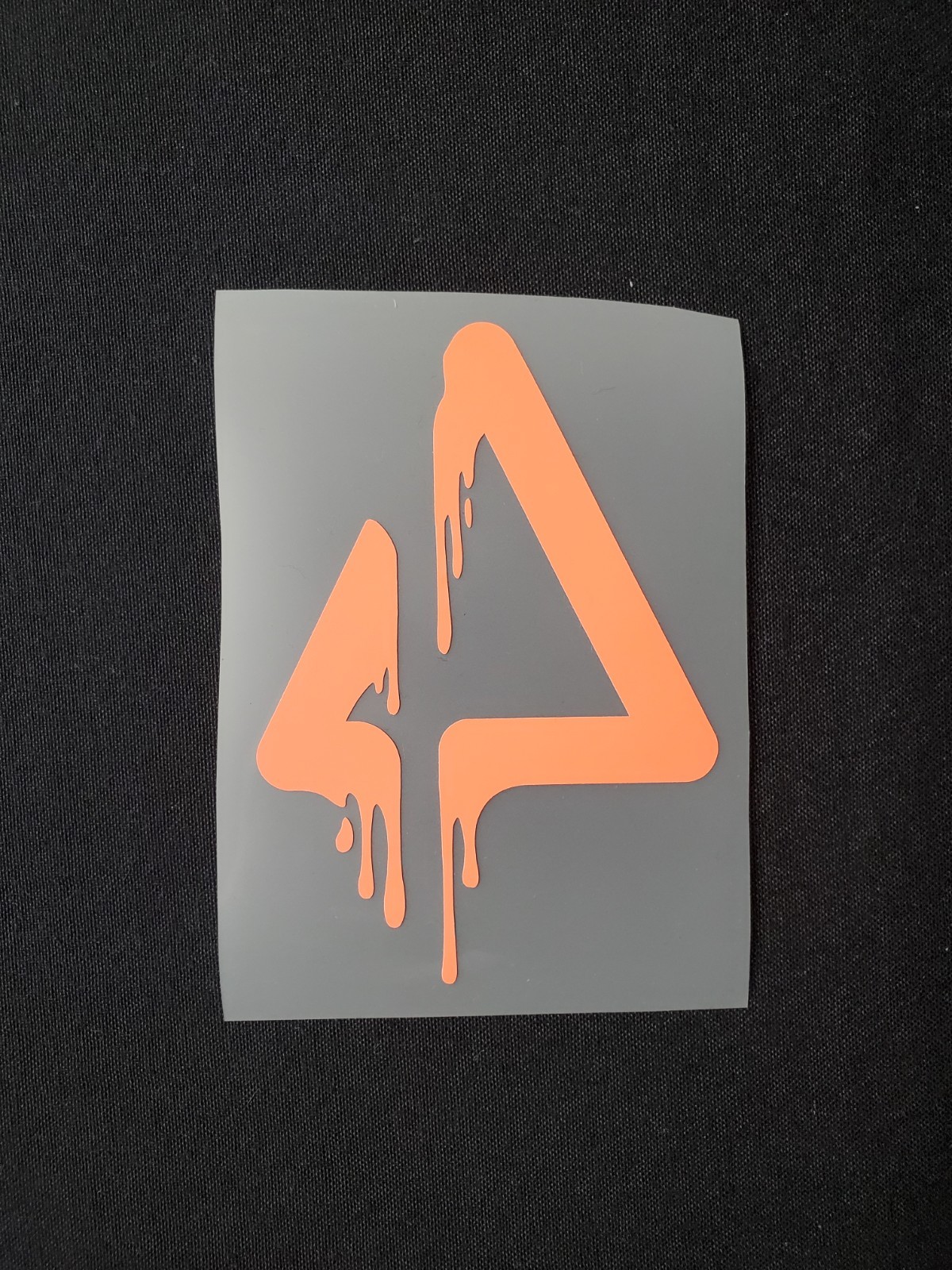 Glow In The Dark Melting Triangle Vinyl Decal Medium Size Sticker Bright Orange